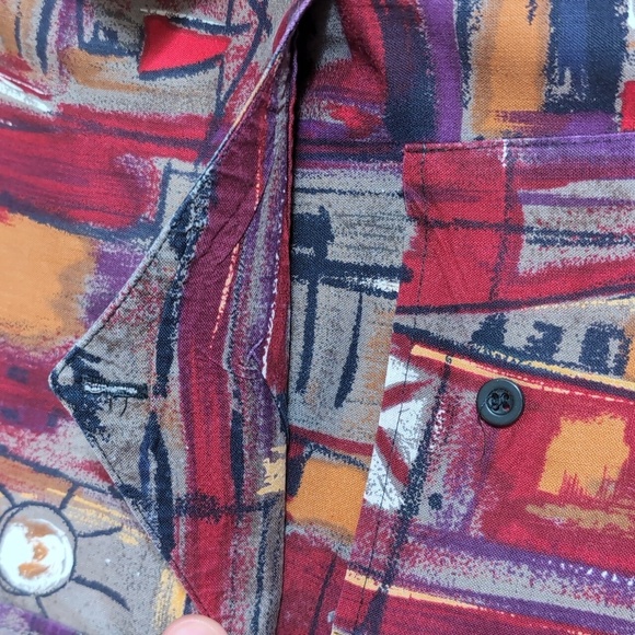 Vintage Roper Western Shirt Rodeo Cowboy Indian Print Size Large - Picture 10 of 13